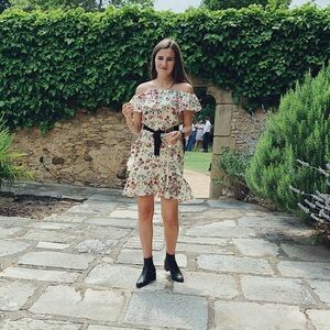 Maje mini dress with black belt detail size 1